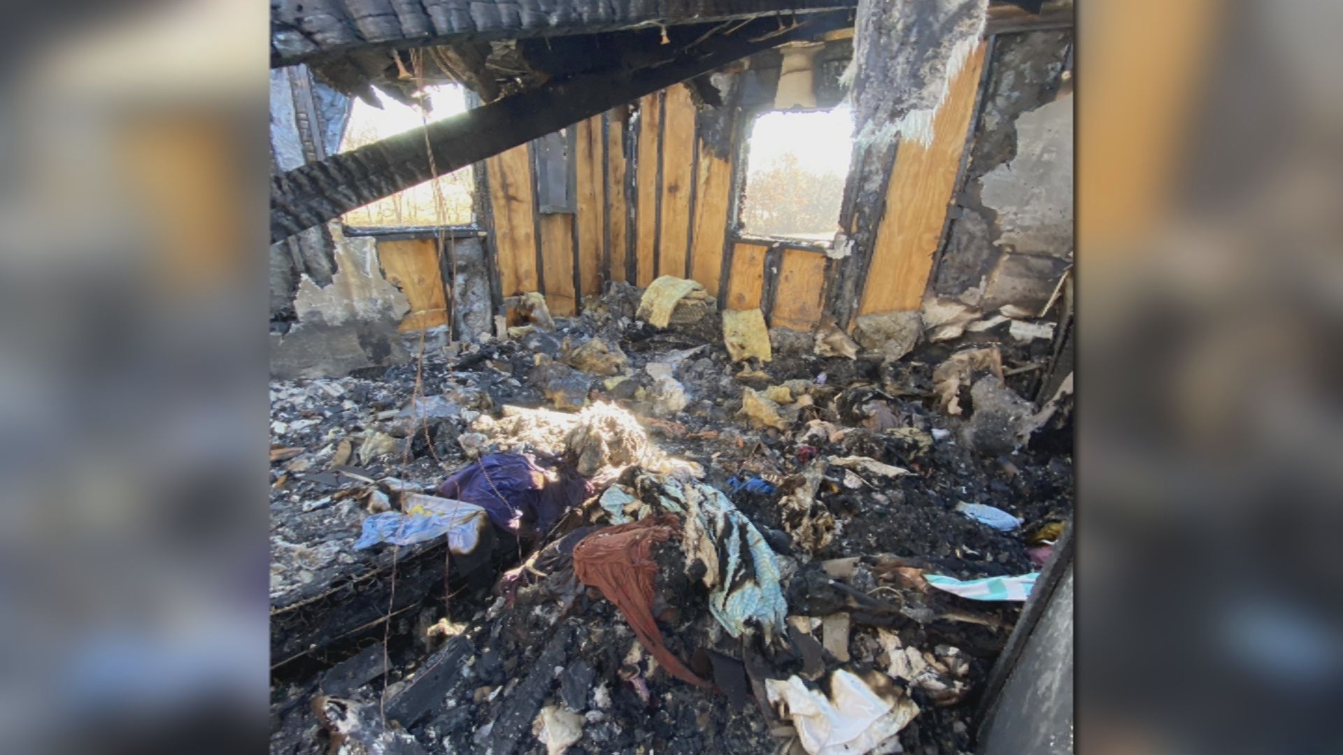 Fire destroyed house